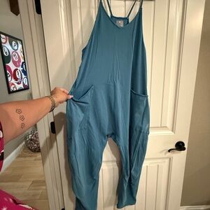 Free People Blue Jumpsuit